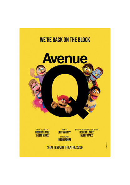 Official 2026 West End Avenue Q Poster