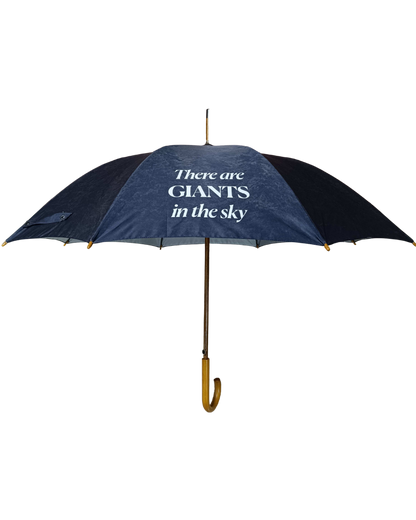 Into The Woods Official Classic Umbrella With Quote and Show Title printed on a Pine Background