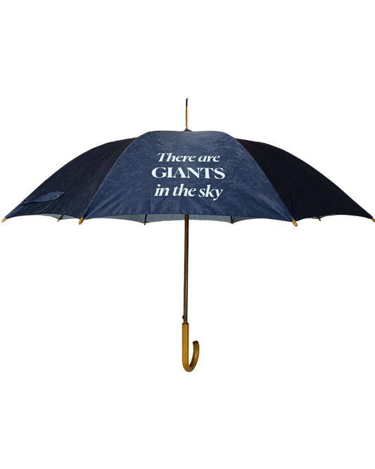 Into The Woods Official Classic Umbrella With Quote and Show Title printed on a Pine Background